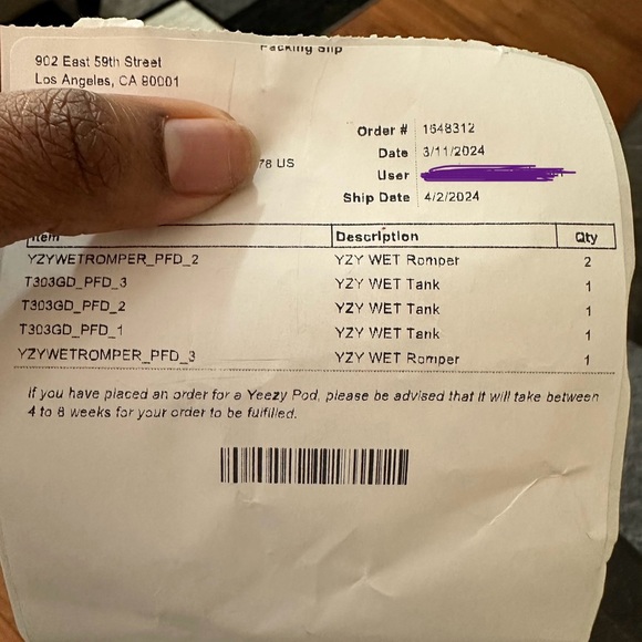 YZY MOWALOLA WET BODYSUIT - Picture 5 of 9